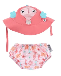 Set Baby Costumino Contenitivo + Cappellino - Cavalluccio Marino - UPF 50+