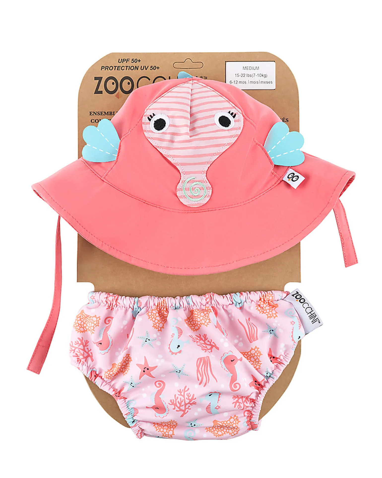 Set Baby Costumino Contenitivo + Cappellino - Cavalluccio Marino - UPF 50+