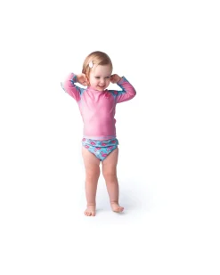 Set Baby 3 Pezzi - Rash Guard Top + Costumino Contenitivo + Cappellino - UPF 50+ - Franny il Fenicottero