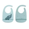 Set 2 Bavagli Impermeabili - Elphee - Blu - Silicone Alimentare - con Tasca