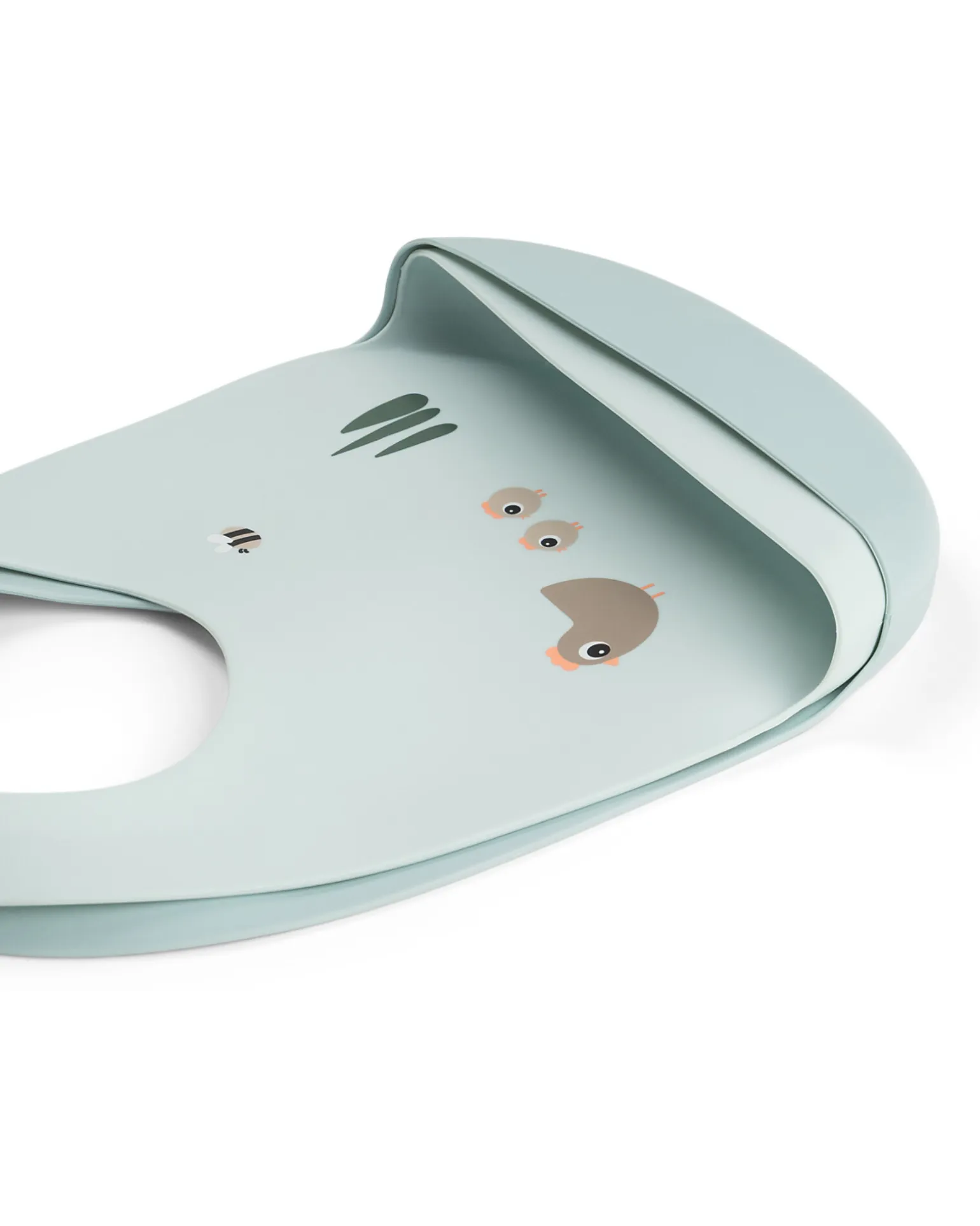 Set 2 Bavagli Impermeabili - Tiny Farm - Blu - 100% Silicone Alimentare - con Tasca
