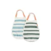 Set 2 Bavaglini Impermeabili a Strisce - Blu e Verde - con Tasca!