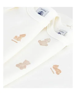 Set 3 Body a Maniche Corte - Bianco - Orsetti - 100% Cotone