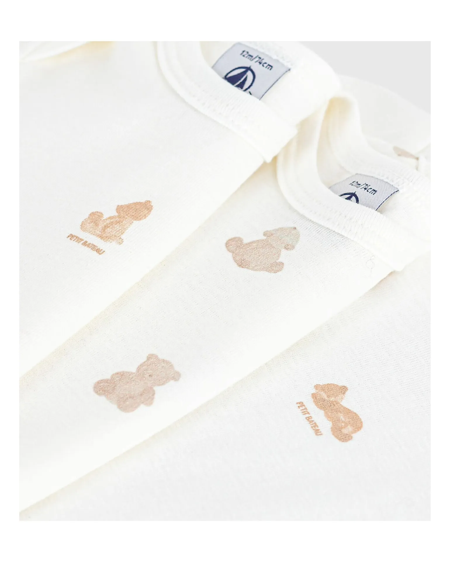 Set 3 Body a Maniche Corte - Bianco - Orsetti - 100% Cotone