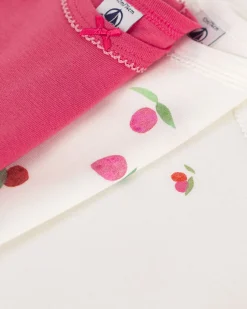 Set 3 Body a Maniche Corte - Bianco - Rosso - Frutti - 100% Cotone