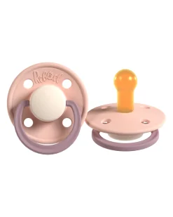 Set 2 Ciucci Bicolore - Tettarella Ciliegia in Gomma Naturale - Rosa Cipria e Lilla - Fatto in Danimarca - Senza PBA, PVC e Flatati