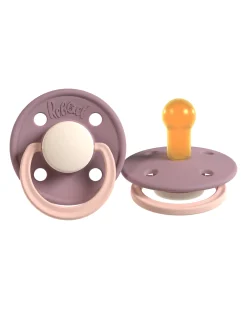 Set 2 Ciucci Bicolore - Tettarella Ciliegia in Gomma Naturale - Rosa Cipria e Lilla - Fatto in Danimarca - Senza PBA, PVC e Flatati