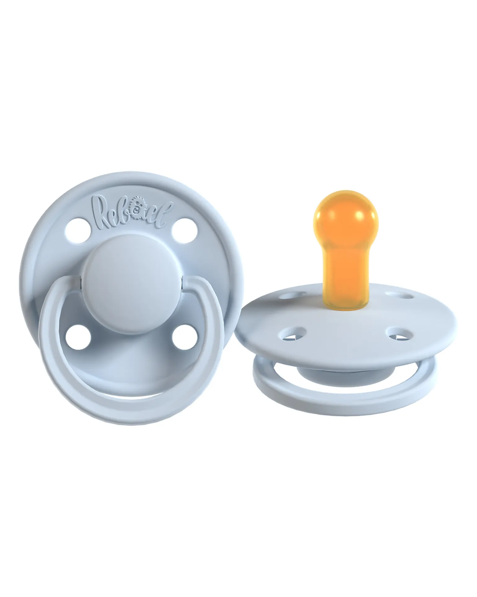Set 2 Ciucci - Tettarella Ciliegia in Gomma Naturale - Celeste e Mandorla - Fatto in Danimarca - Senza PBA, PVC e Flatati