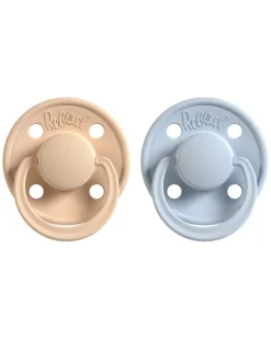 Set 2 Ciucci - Tettarella Ciliegia in Gomma Naturale - Celeste e Mandorla - Fatto in Danimarca - Senza PBA, PVC e Flatati