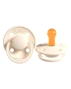 Set 2 Ciucci - Tettarella Ciliegia in Gomma Naturale - Viola e Panna - Fatto in Danimarca - Senza PBA, PVC e Flatati