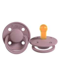 Set 2 Ciucci - Tettarella Ciliegia in Gomma Naturale - Viola e Panna - Fatto in Danimarca - Senza PBA, PVC e Flatati