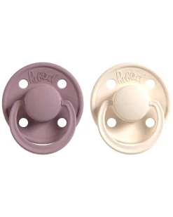 Set 2 Ciucci - Tettarella Ciliegia in Gomma Naturale - Viola e Panna - Fatto in Danimarca - Senza PBA, PVC e Flatati