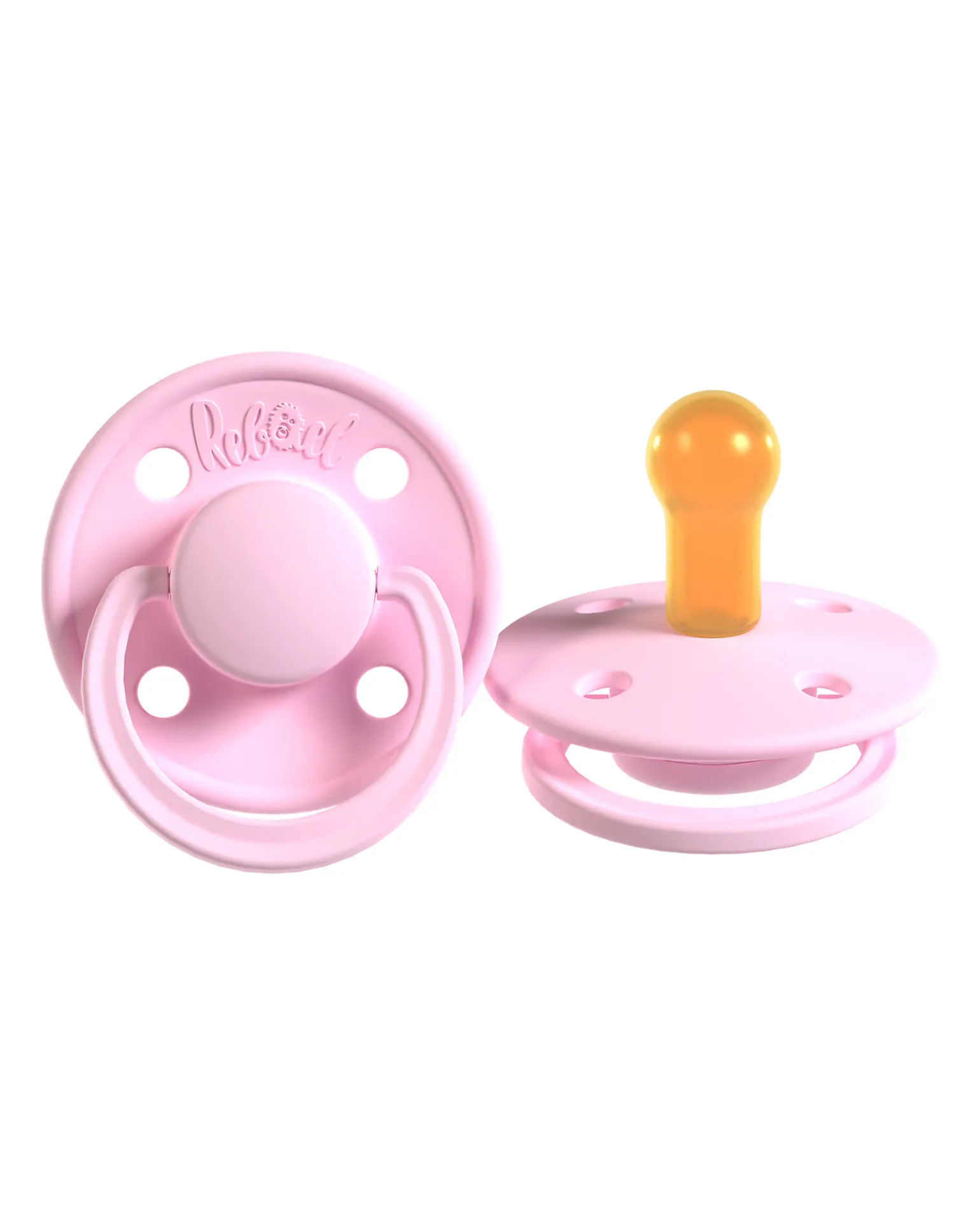 Set 2 Ciucci - Tettarella Ciliegia in Gomma Naturale - Rosa e Panna - Fatto in Danimarca Senza PBA, PVC e Flatati