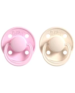 Set 2 Ciucci - Tettarella Ciliegia in Gomma Naturale - Rosa e Panna - Fatto in Danimarca Senza PBA, PVC e Flatati