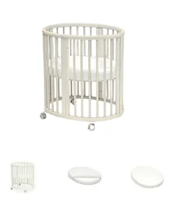 Set Completo Culla Sleepi Mini Bianca + Materassino + Lenzuolo Bianco