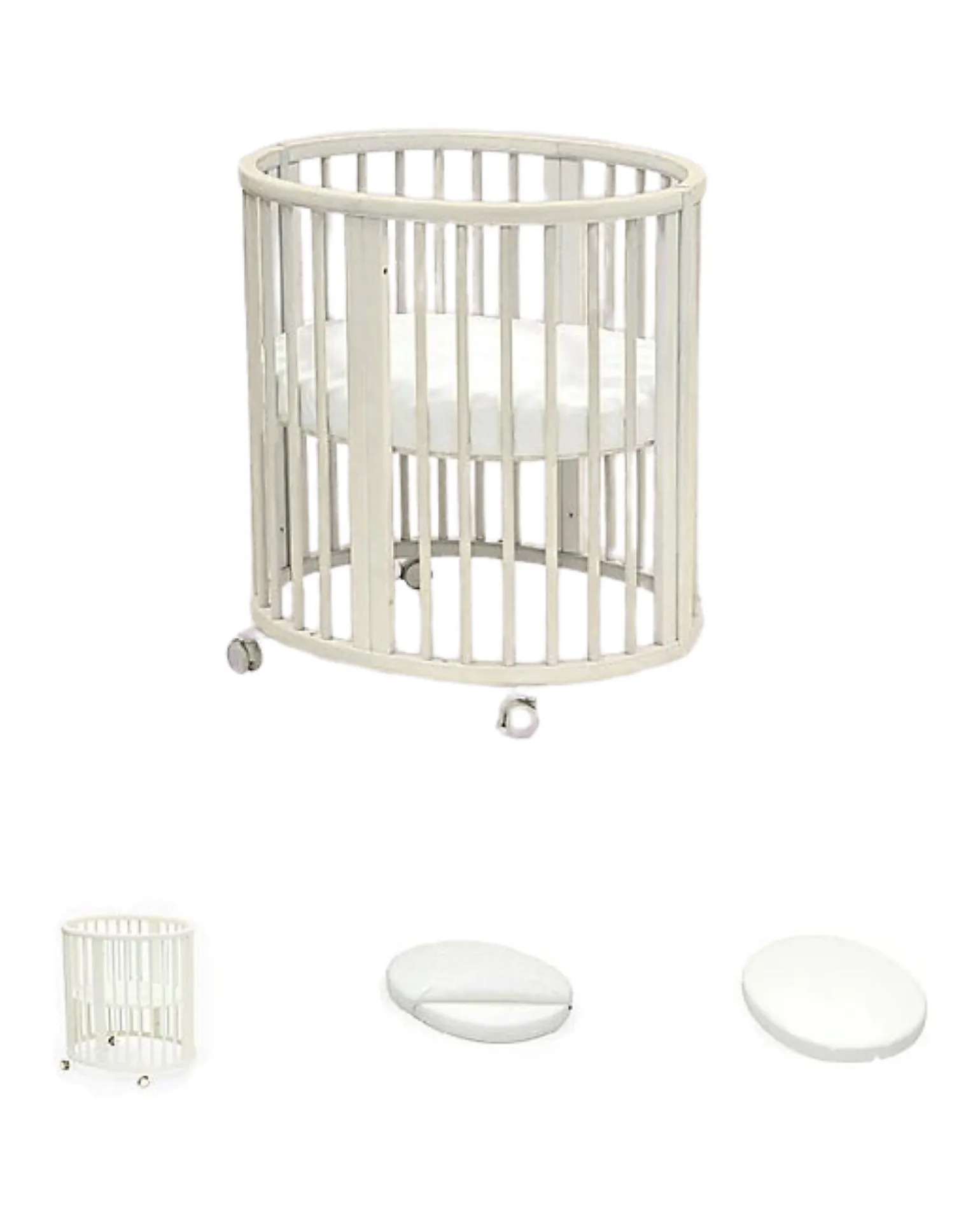 Set Completo Culla Sleepi Mini Bianca + Materassino + Lenzuolo Bianco