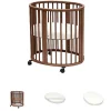 Set Completo Culla Sleepi Mini Marrone + Materassino + Lenzuolo Bianco