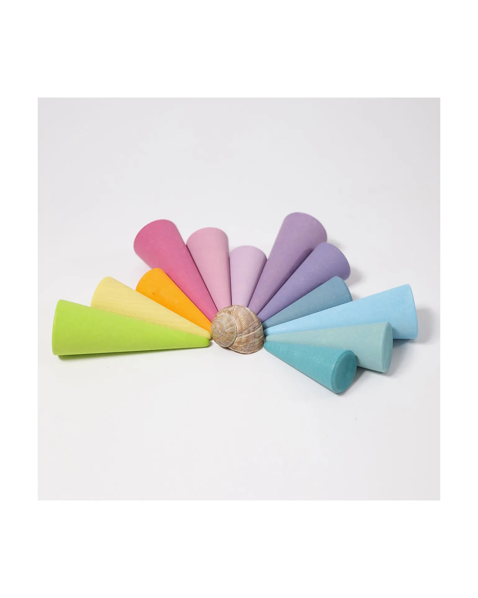 Set Coni Foresta Arcobaleno - Pastello - Legno d'Acero FSC
