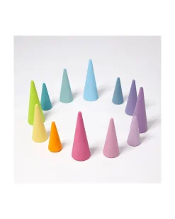 Set Coni Foresta Arcobaleno - Pastello - Legno d'Acero FSC