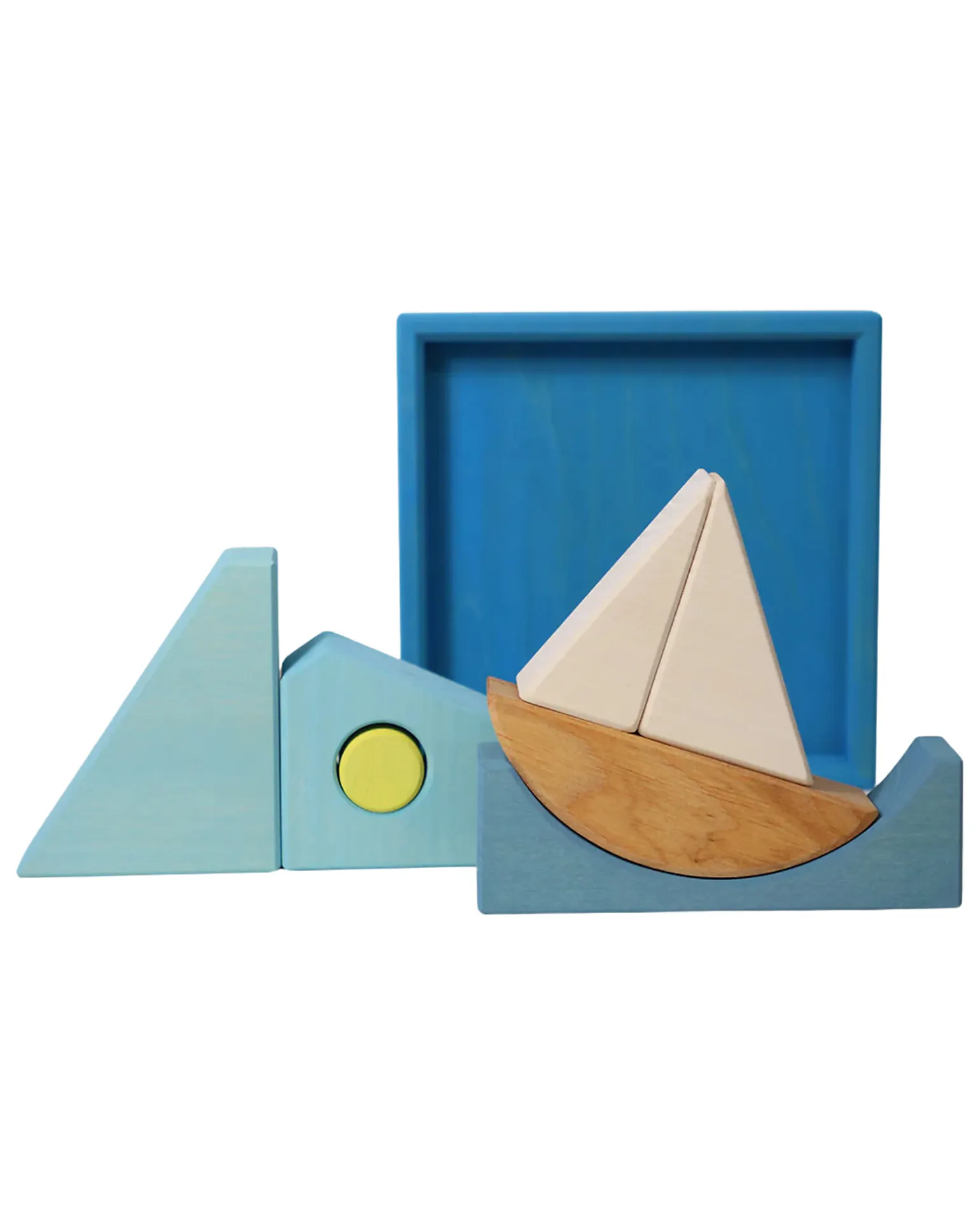 Set Costruzioni Blu - Ispirato al Mare - Legno - 1+ anni