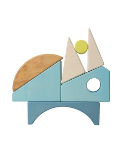 Set Costruzioni Blu - Ispirato al Mare - Legno - 1+ anni