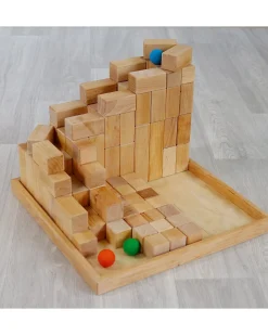 Set Costruzioni in Legno Piramide - Large - Naturale - 100 Pezzi