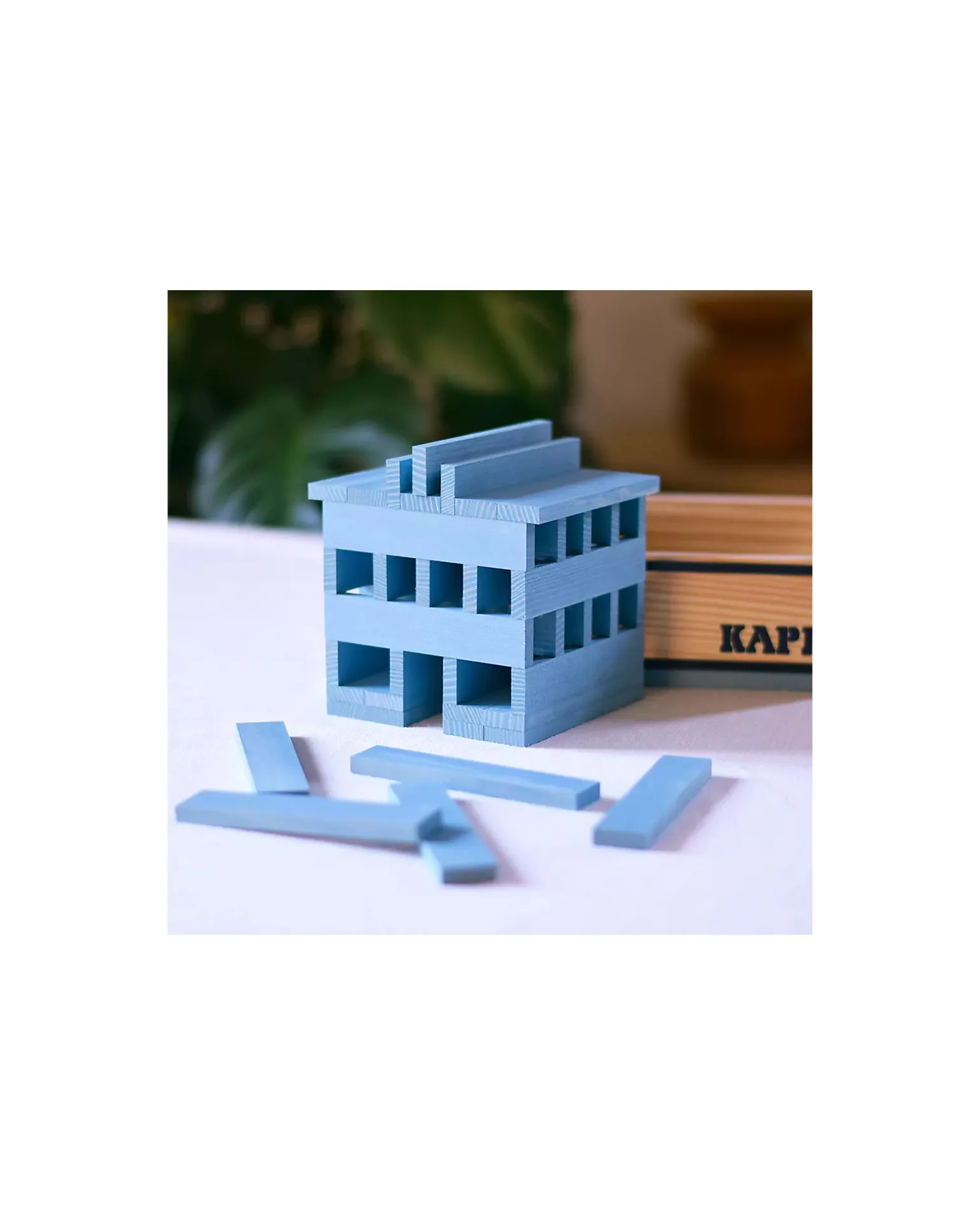 Set Costruzioni 40 Pezzi - Azzurro - Legno - Educativo e Divertente!