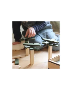 Set Costruzioni 40 Pezzi - Verde - Legno - Educativo e Divertente!