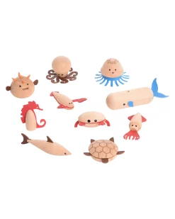 Set Creature Marine in Legno di Faggio FSC - 10 Pezzi - +3 Anni