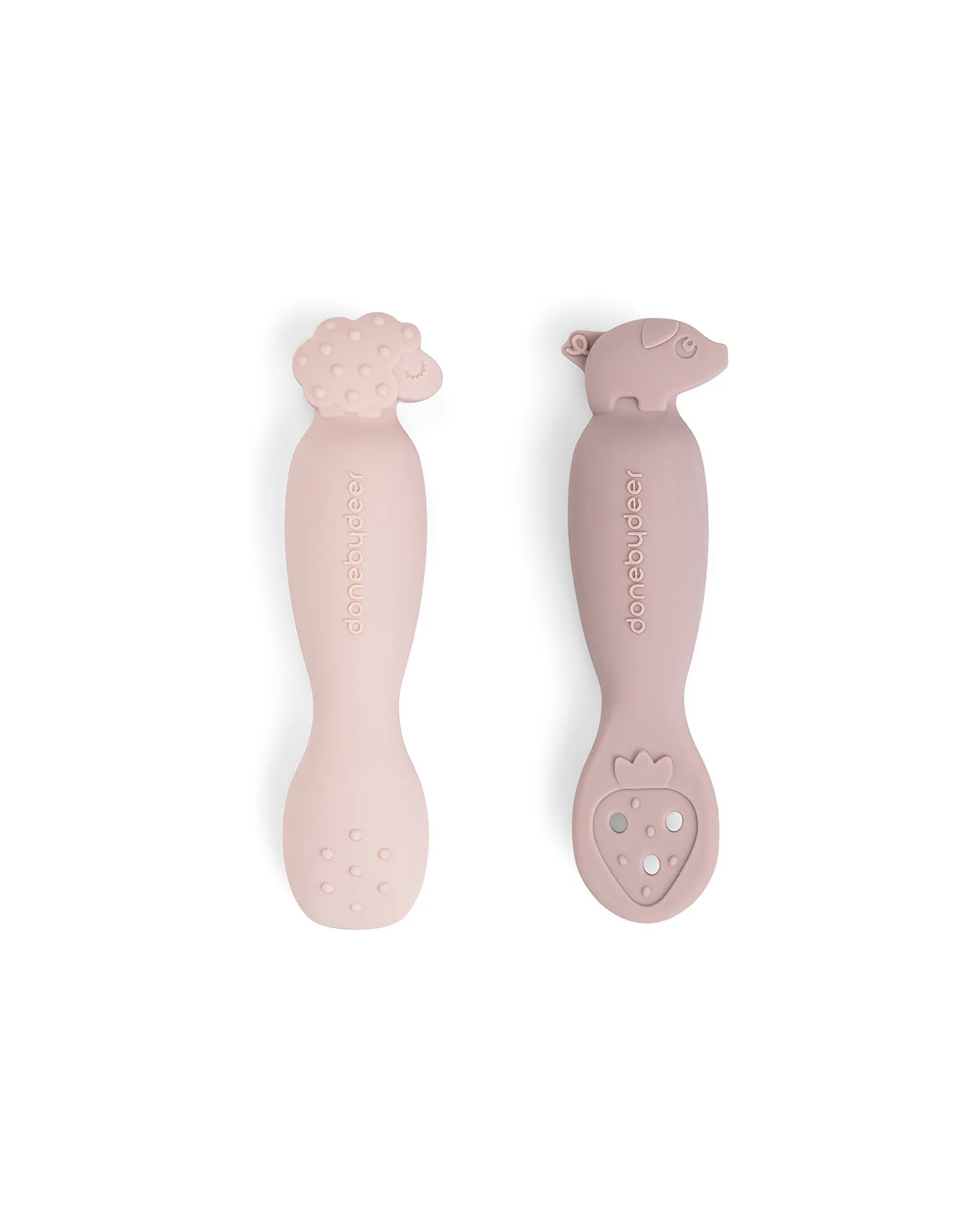 Set 2 Cucchiai da Apprendimento in Silicone - Tiny Farm - Cipria