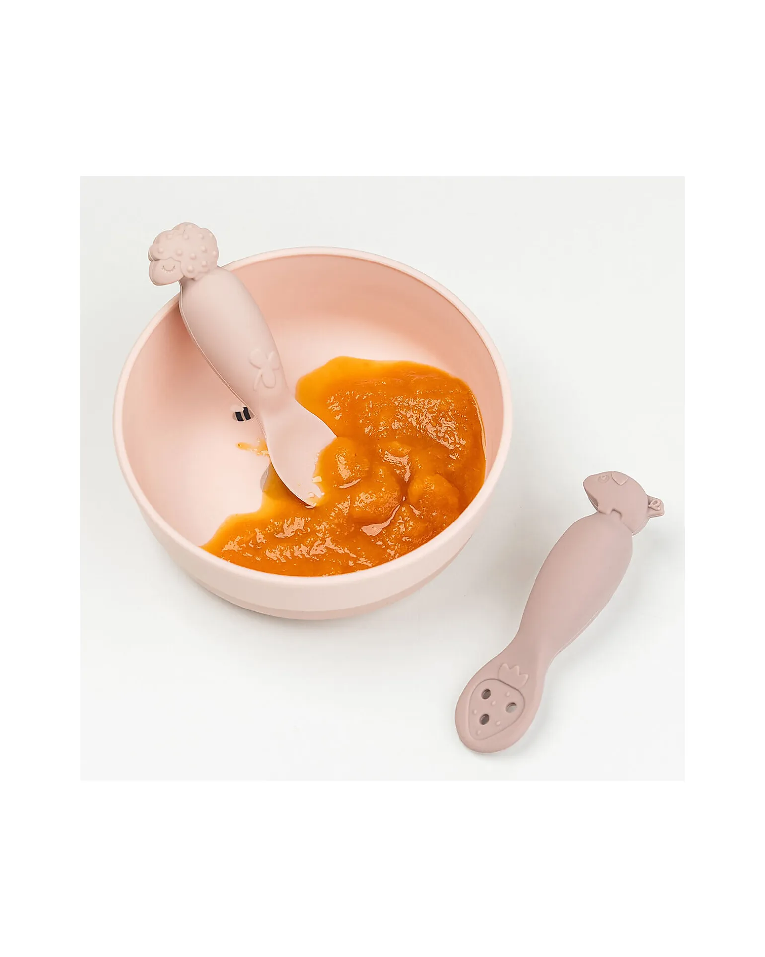 Set 2 Cucchiai da Apprendimento in Silicone - Tiny Farm - Cipria