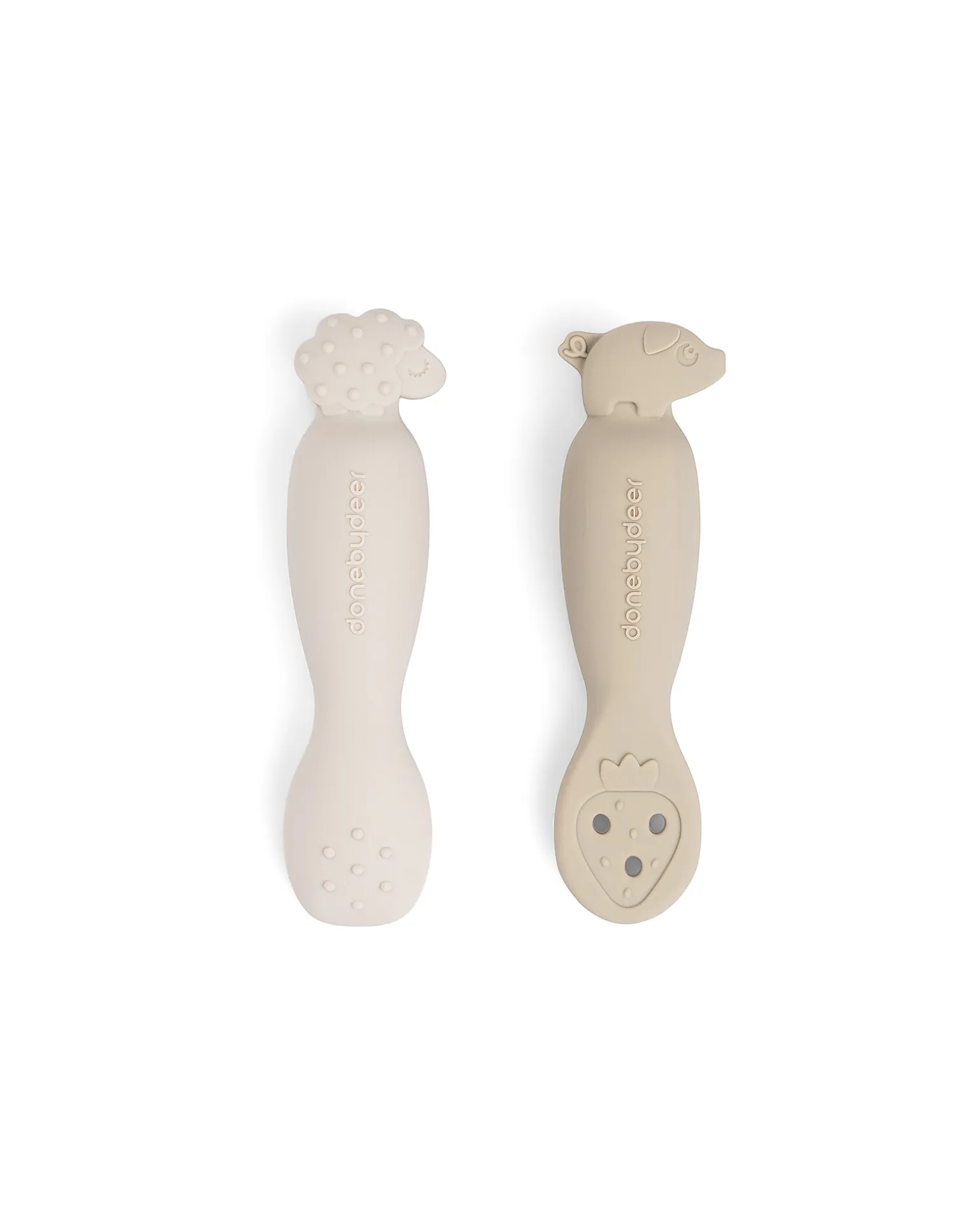 Set 2 Cucchiai da Apprendimento in Silicone - Tiny Farm - Sabbia