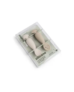 Set 2 Cucchiai da Apprendimento in Silicone - Tiny Farm - Sabbia