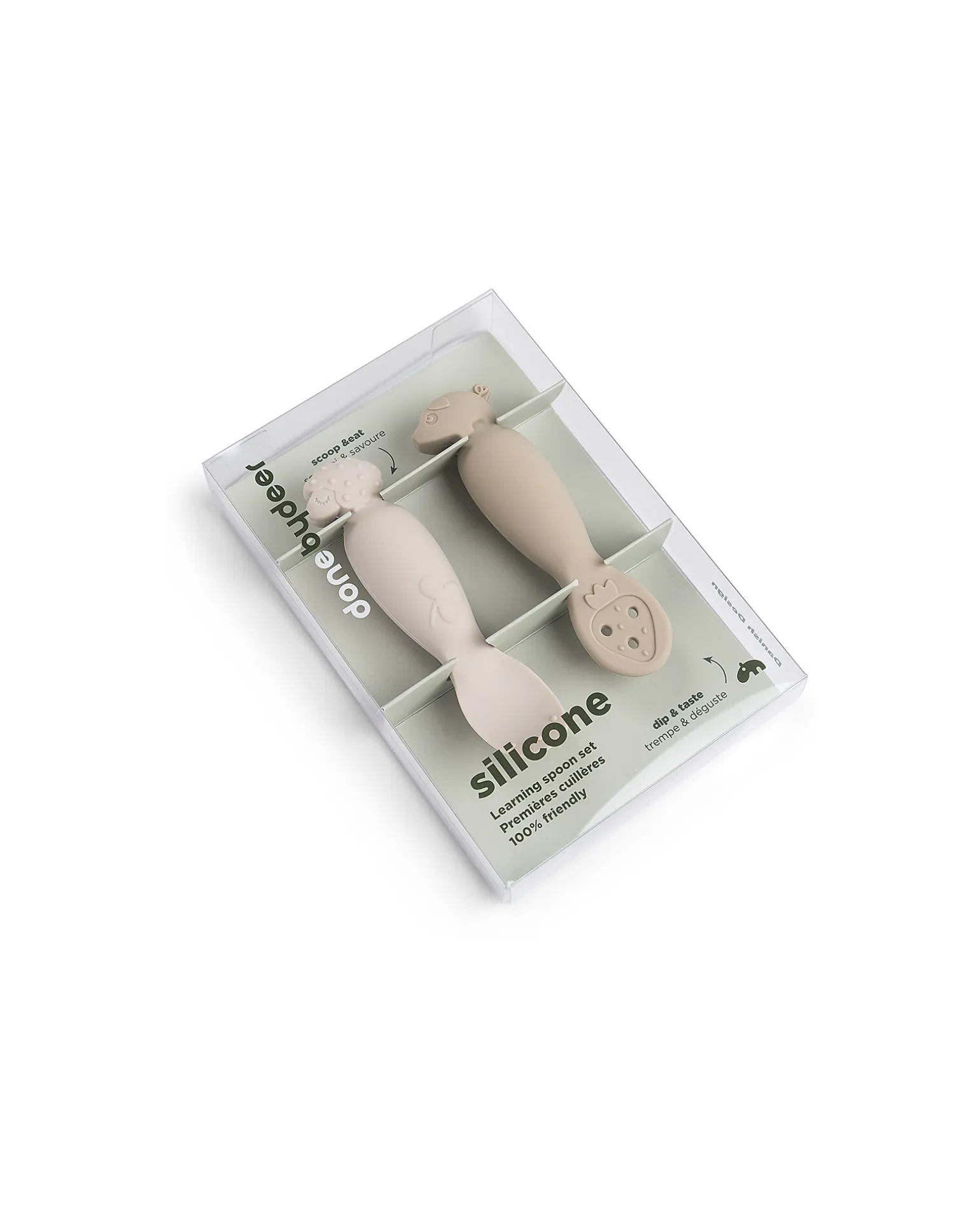 Set 2 Cucchiai da Apprendimento in Silicone - Tiny Farm - Sabbia