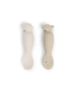 Set 2 Cucchiai da Apprendimento in Silicone - Tiny Farm - Sabbia
