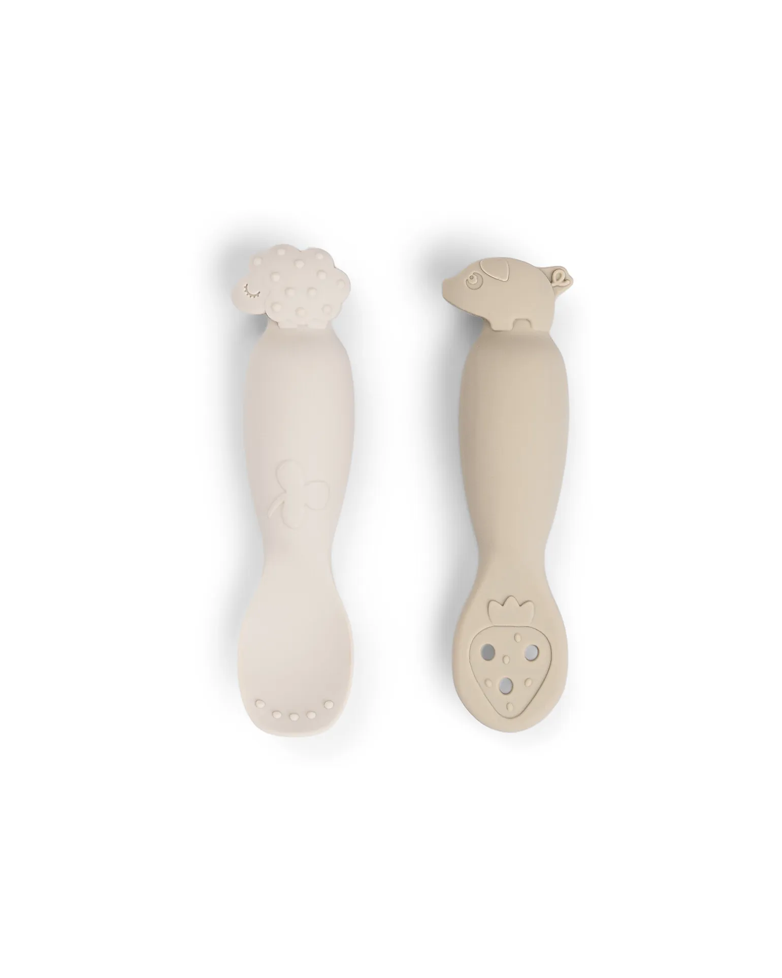 Set 2 Cucchiai da Apprendimento in Silicone - Tiny Farm - Sabbia