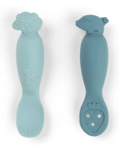 Set 2 Cucchiai da Apprendimento in Silicone - Tiny Farm - Blu