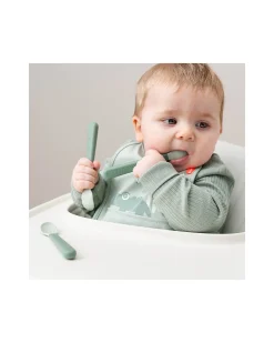 Set 3 Cucchiaini Foodie - Anti-Slip per Neonati - Verde - 100% PP Alimentare