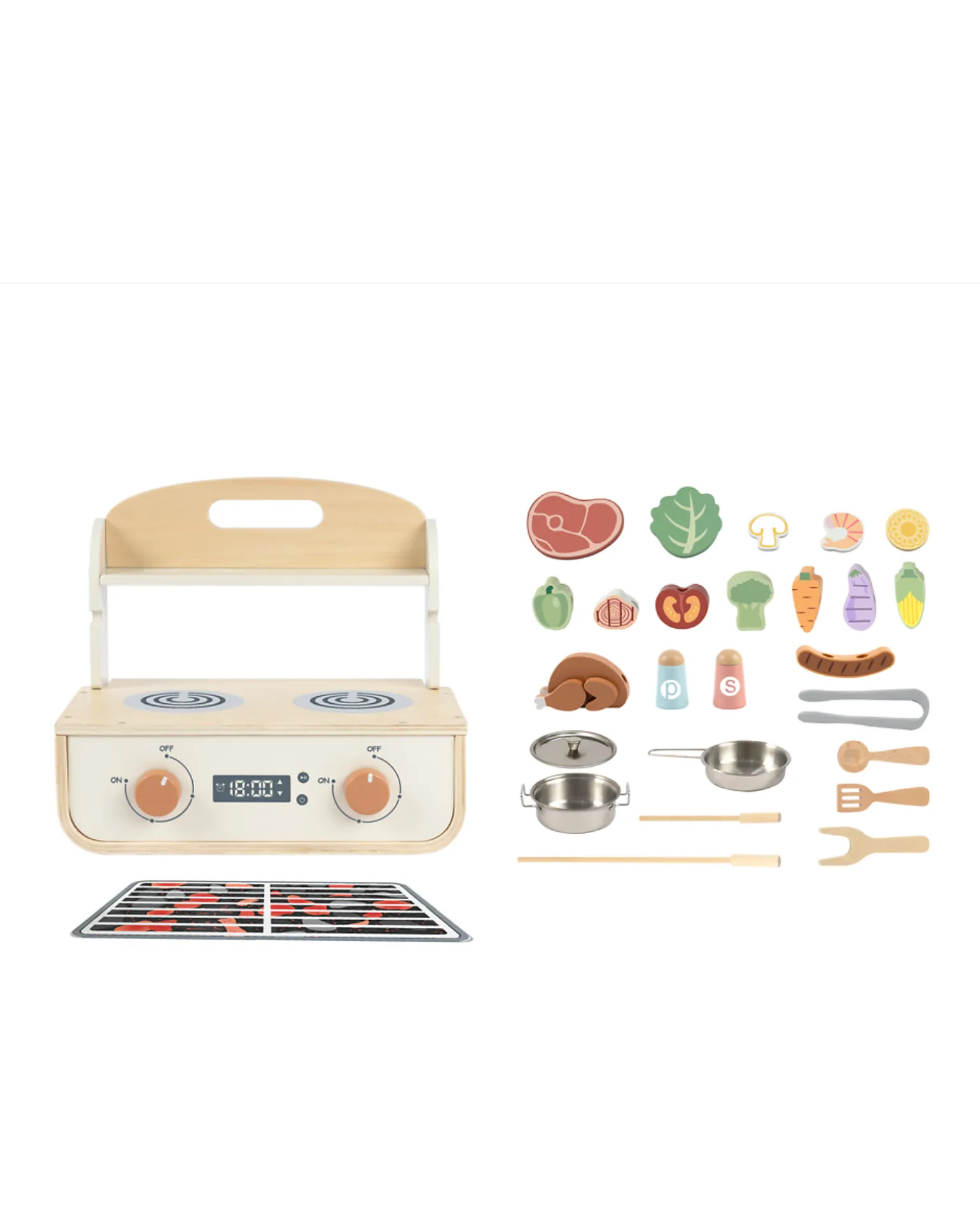Set Cucina in Legno - 30 pezzi - 35,1 x 22,3 x 28,5 cm - 3+ Anni