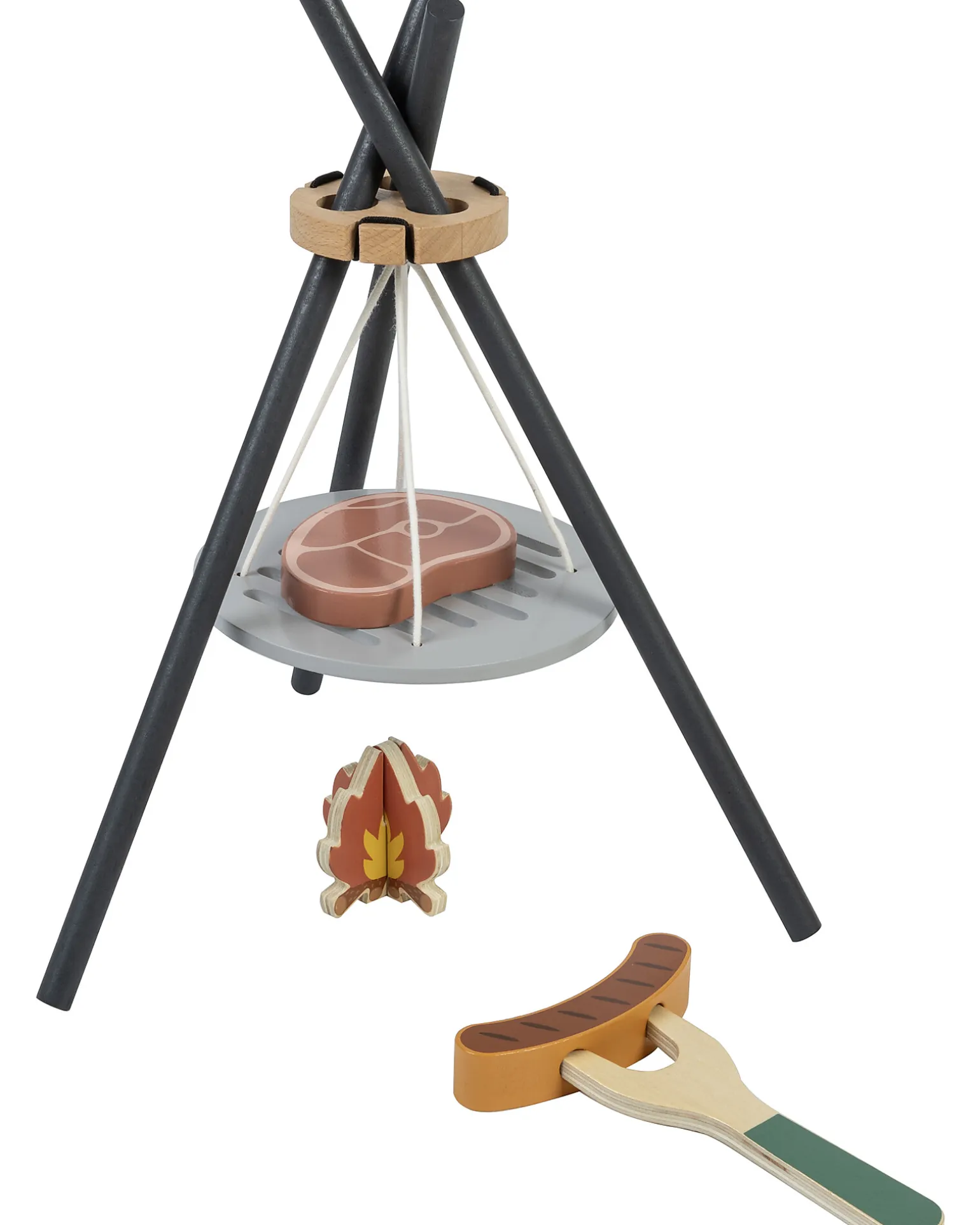Set da Campeggio in Legno - 35 Pezzi - 28 x 38 x 33 cm - 3+ Anni