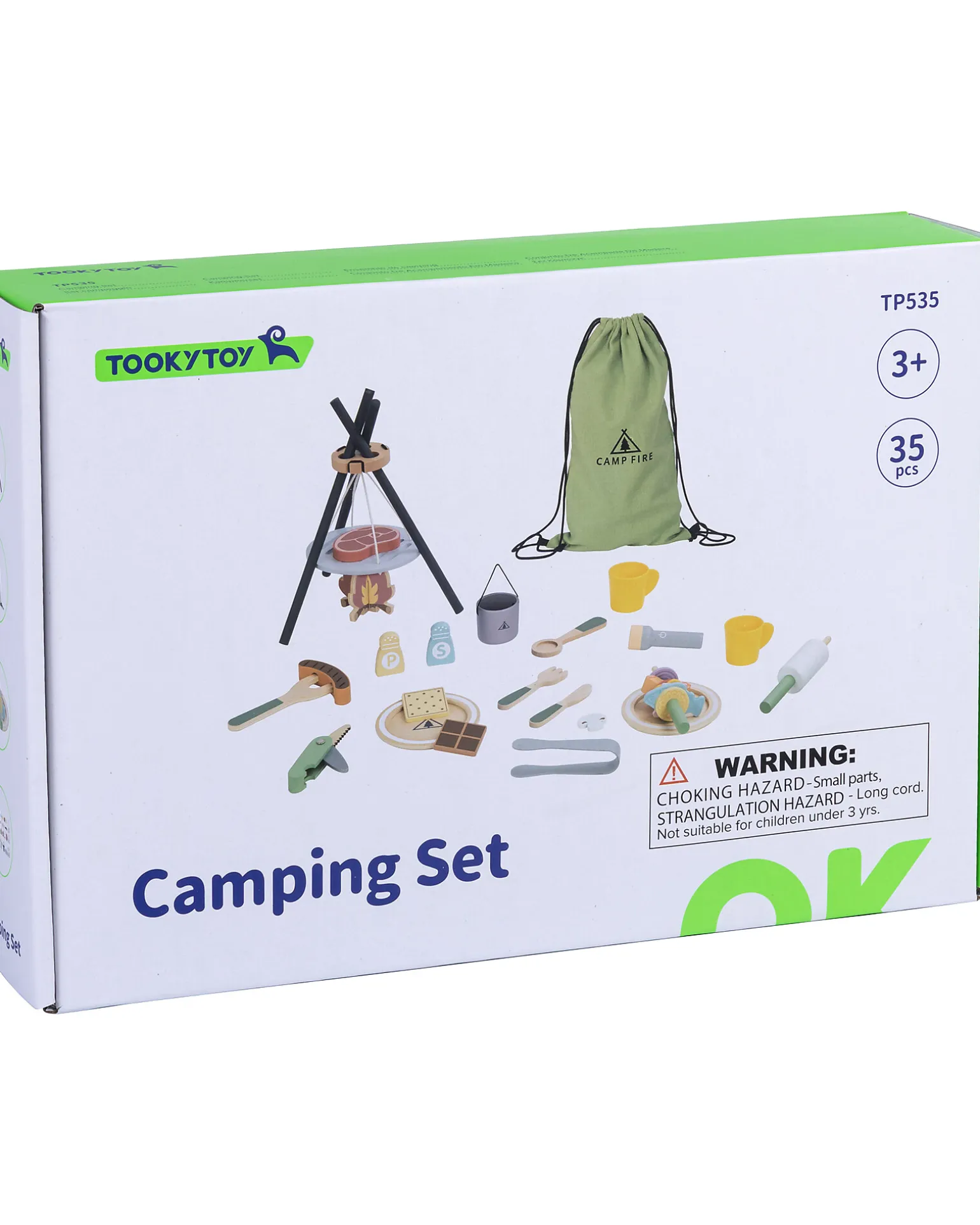 Set da Campeggio in Legno - 35 Pezzi - 28 x 38 x 33 cm - 3+ Anni