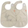 Set da Due Bavaglini Impermeabili con Tasca Deer Friends - Lalee - Sabbia - certificato Oeko-Tex