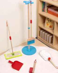 Set da Gioco per la Pulizia in Legno - 25 x 25 x 79 cm - A Partire Dai 3 Anni - Comprende 6 Pezzi