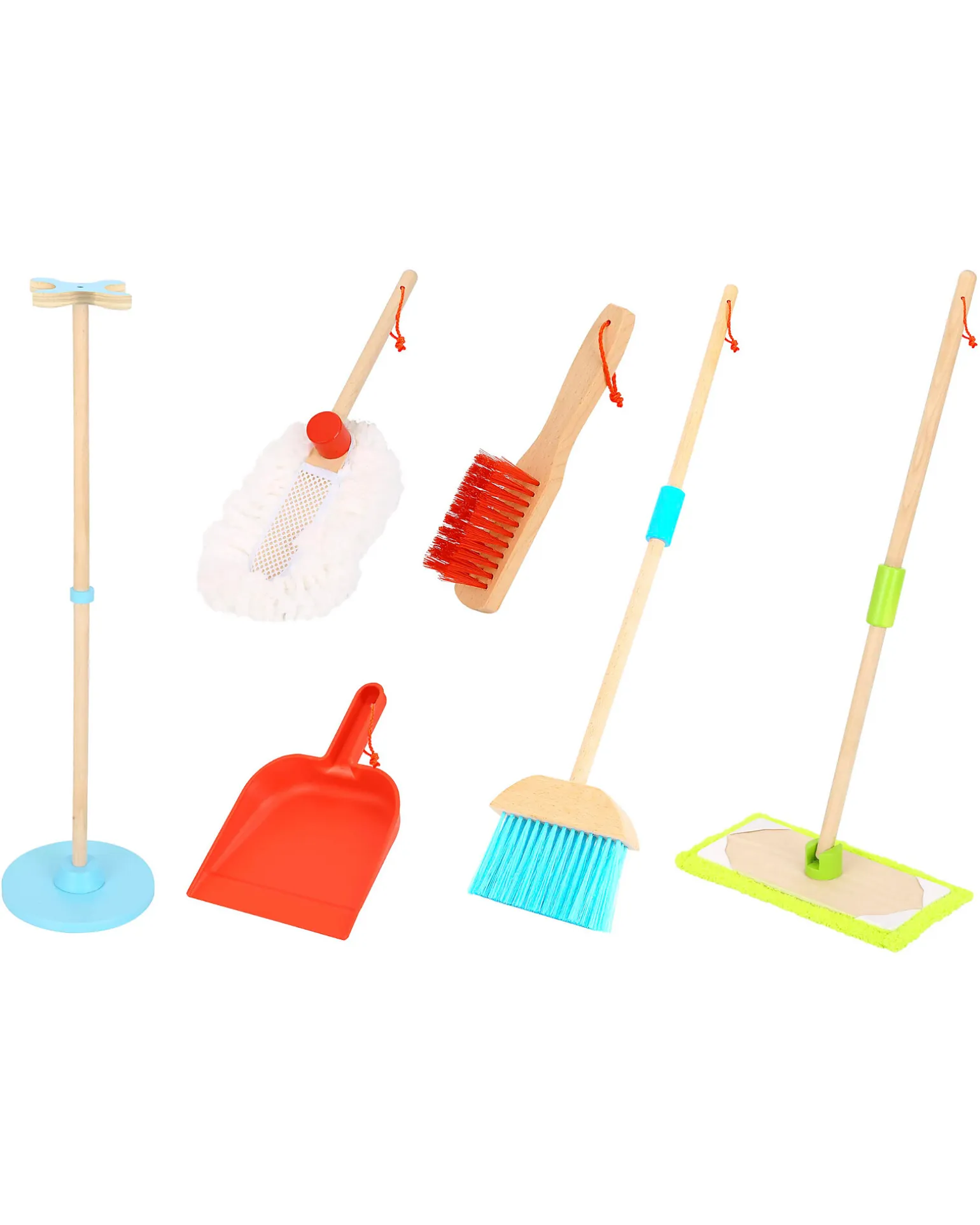 Set da Gioco per la Pulizia in Legno - 25 x 25 x 79 cm - A Partire Dai 3 Anni - Comprende 6 Pezzi