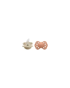 Set di 2 Ciucci Infinity - Tettarella Anatomica in Silicone - Vaniglia/Pesca - Senza PBA e PVC!