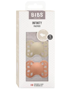 Set di 2 Ciucci Infinity - Tettarella Anatomica in Silicone - Vaniglia/Pesca - Senza PBA e PVC!