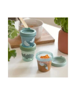 Set di 3 Contenitori Baby Food - Croco - Verde