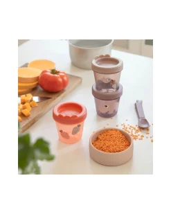 Set di 3 Contenitori Baby Food - Ozzo - Cipria