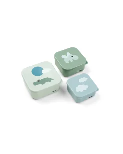 Set di 3 Contenitori Merenda - Happy Clouds - Verde