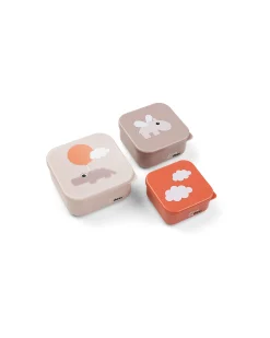 Set di 3 Contenitori Merenda - Happy Clouds - Cipria